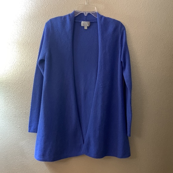PURE Collection Cashmere Swing Open Cardigan in Blue Long Sleeve Women’s sz S - Picture 10 of 10